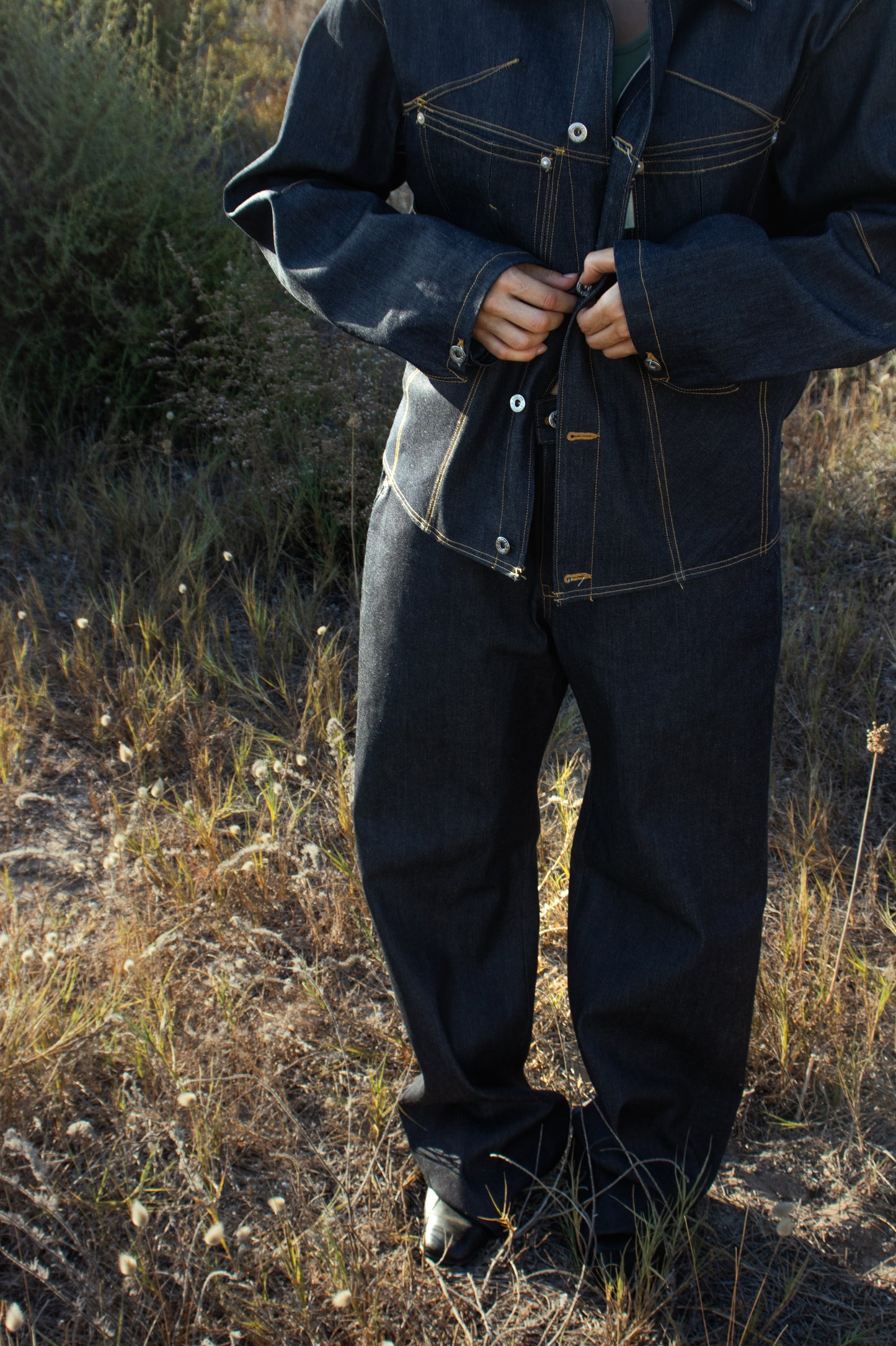 SCAR RAW DENIM TROUSERS