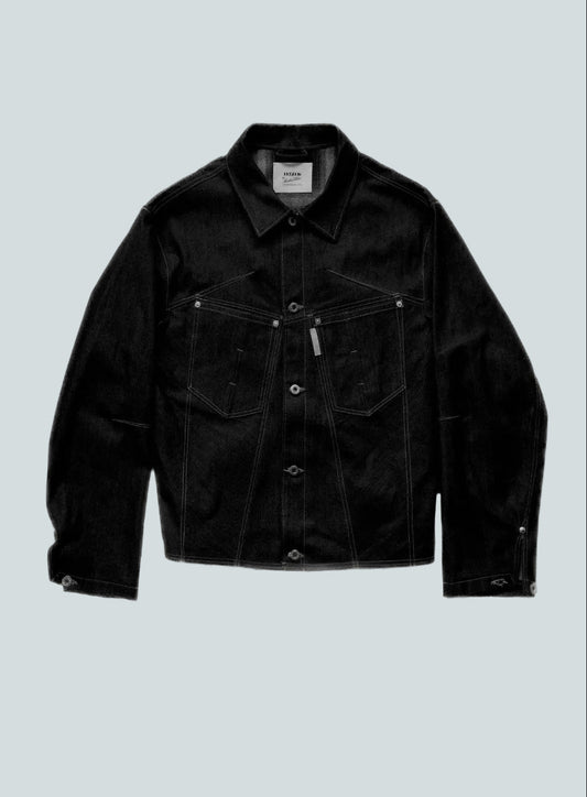 SCAR RAW DENIM JACKET - BLACK